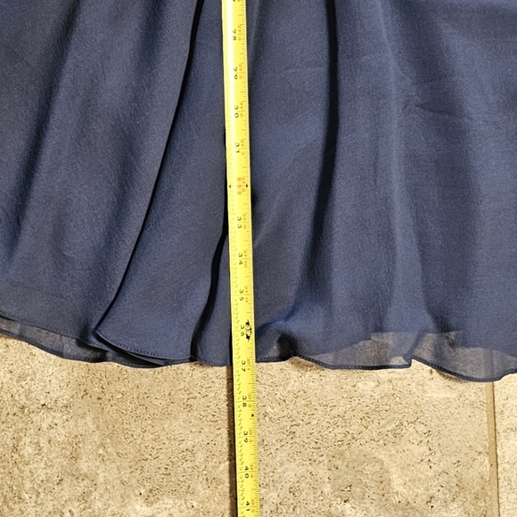 [BCBG MAXAZRIA] Navy Blue Silk SequinBeaded Babydoll Mini Dress 《6》 - Picture 15 of 16